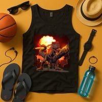 Comic Book Action Hero Movie Trex Dinosaur Tank Top thumb 4