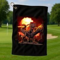 Comic Book Action Hero Movie Trex Dinosaur Golf Towel thumb 1