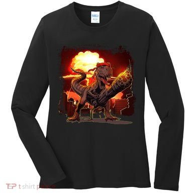 Comic Book Action Hero Movie Trex Dinosaur Women's Long Sleeve Shirt
