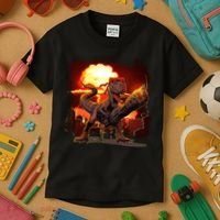 Comic Book Action Hero Movie Trex Dinosaur Kids T-Shirt thumb 3