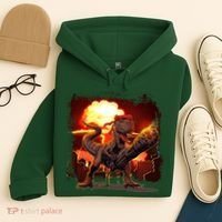 Comic Book Action Hero Movie Trex Dinosaur Hoodie thumb 4