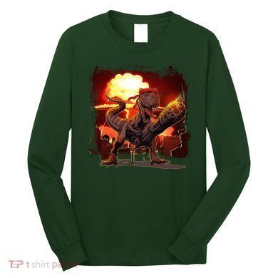 Comic Book Action Hero Movie Trex Dinosaur Long Sleeve Shirt