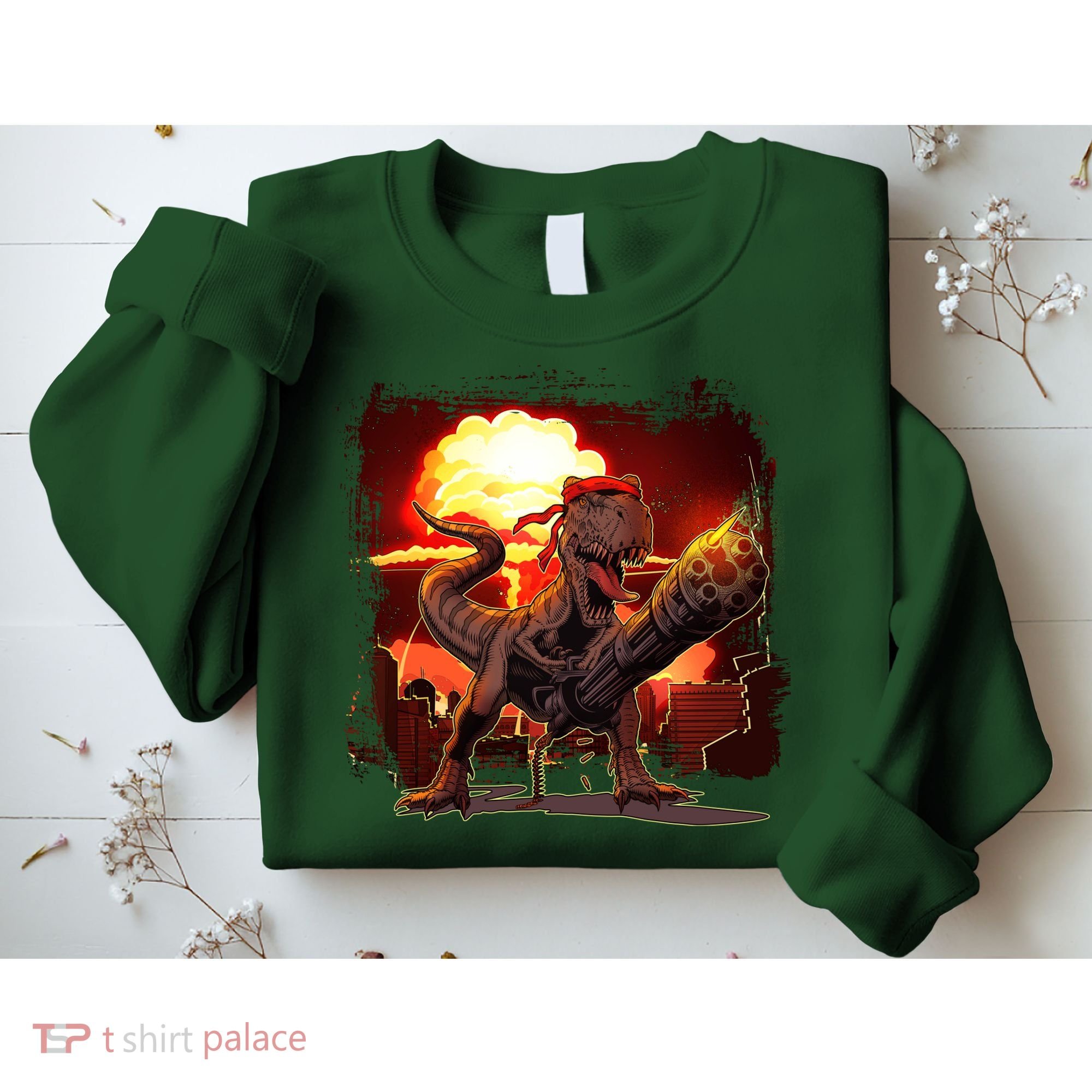 Comic Book Action Hero Movie Trex Dinosaur Sweatshirt