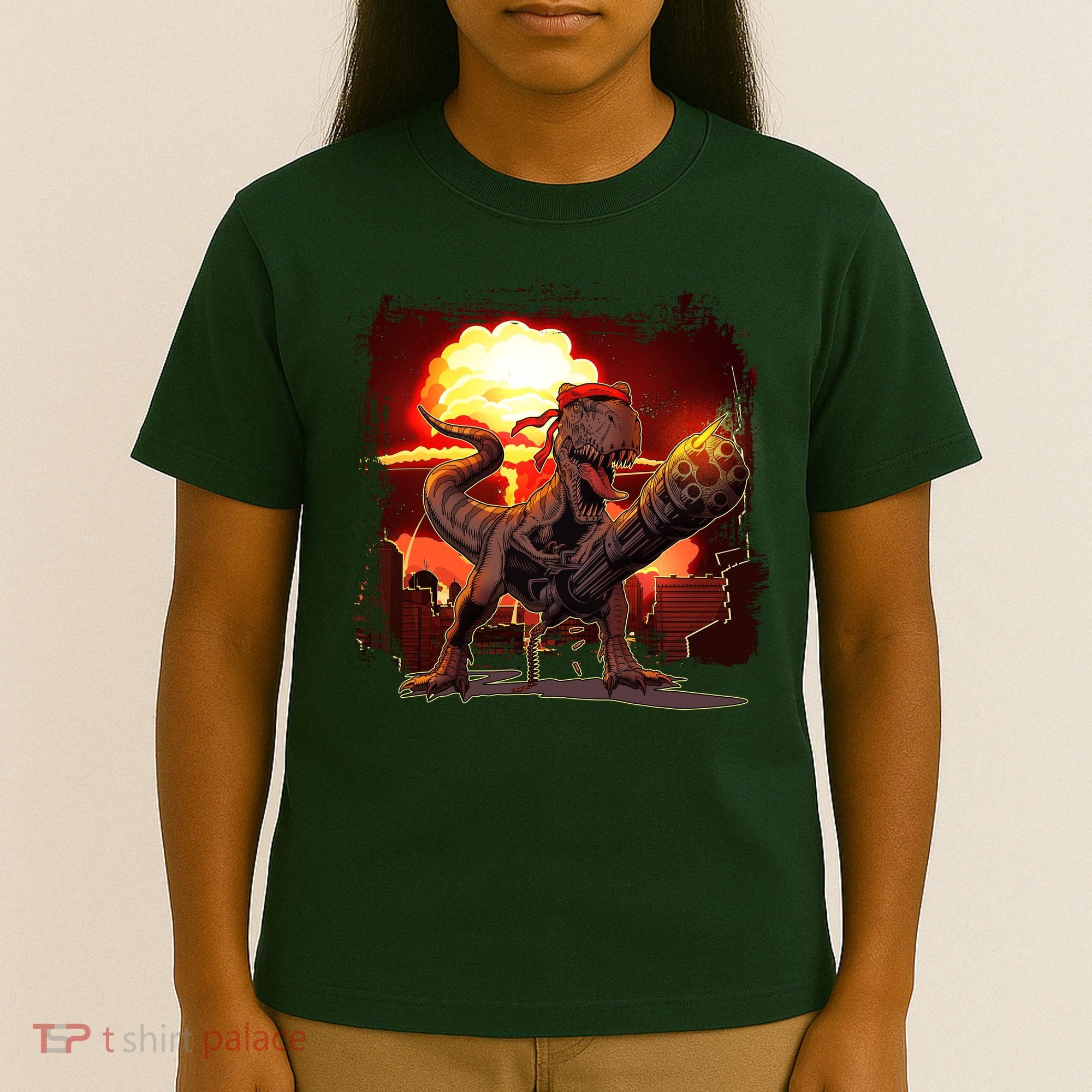 Comic Book Action Hero Movie Trex Dinosaur T-Shirt