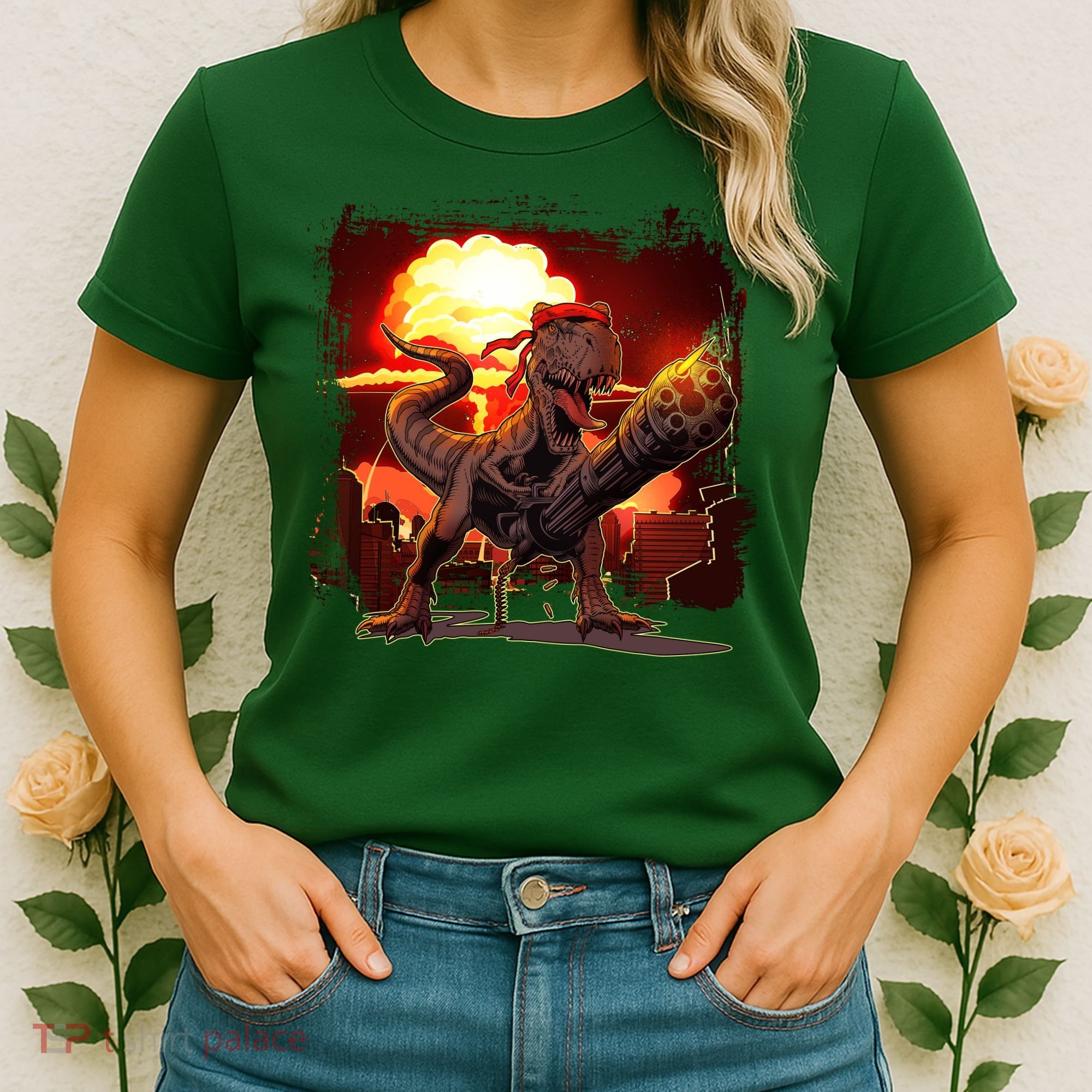 Comic Book Action Hero Movie Trex Dinosaur Women's T-Shirt