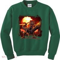 Comic Book Action Hero Movie Trex Dinosaur Kids Sweatshirt thumb 0
