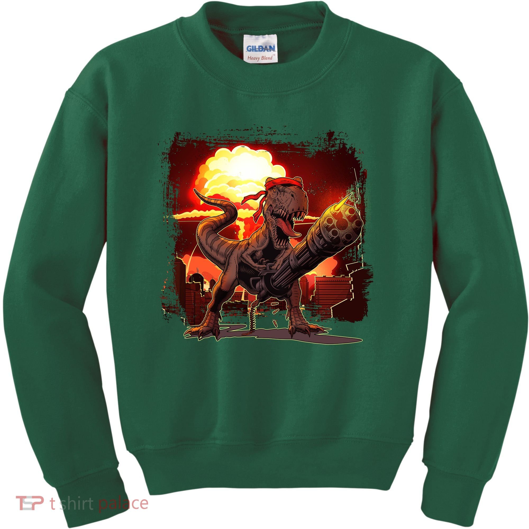 Comic Book Action Hero Movie Trex Dinosaur Kids Sweatshirt