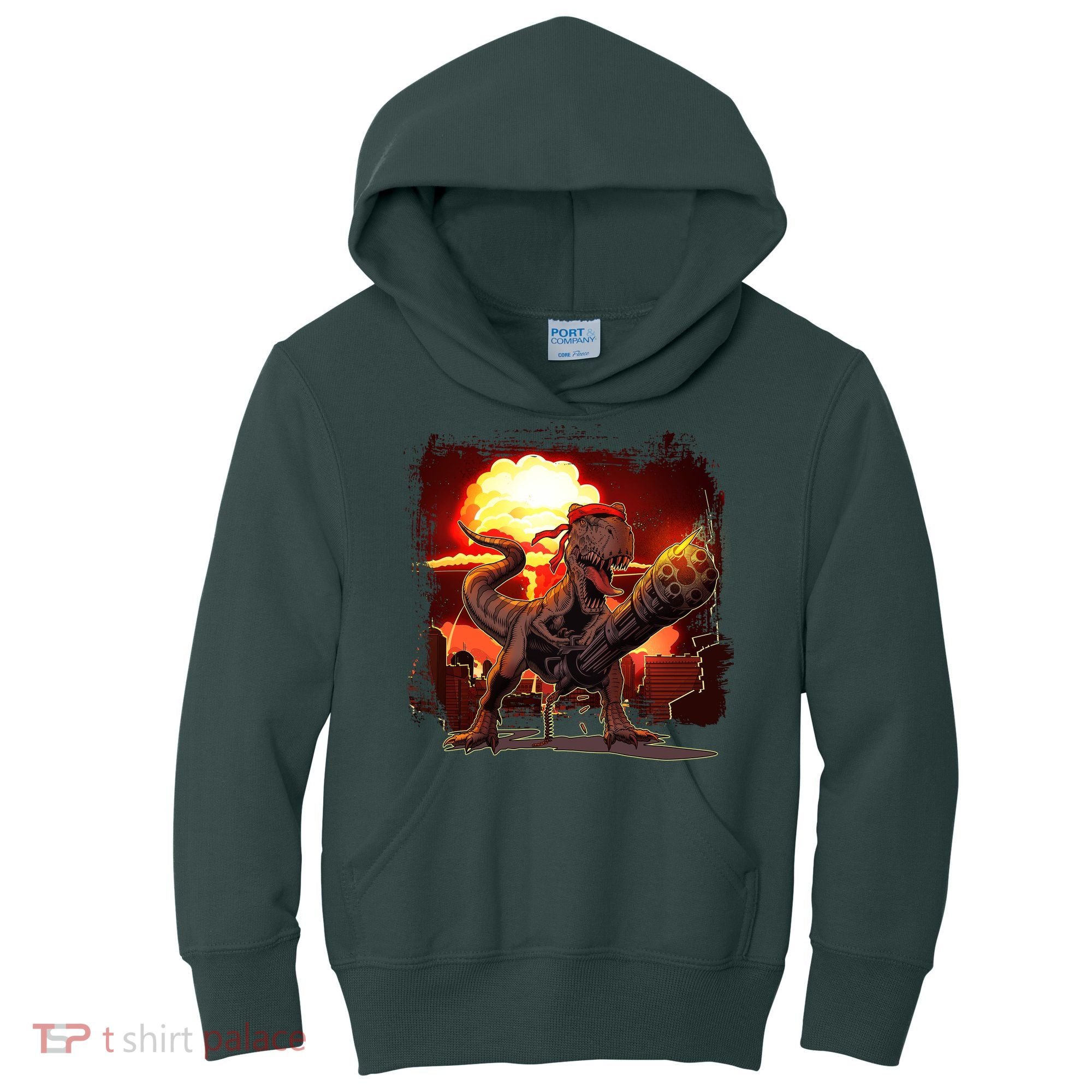 Comic Book Action Hero Movie Trex Dinosaur Kids Hoodie
