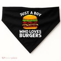 Cool Burger Art For Boy Hamburger Cheeseburger Lover USA-Made Doggie Bandana thumb 0