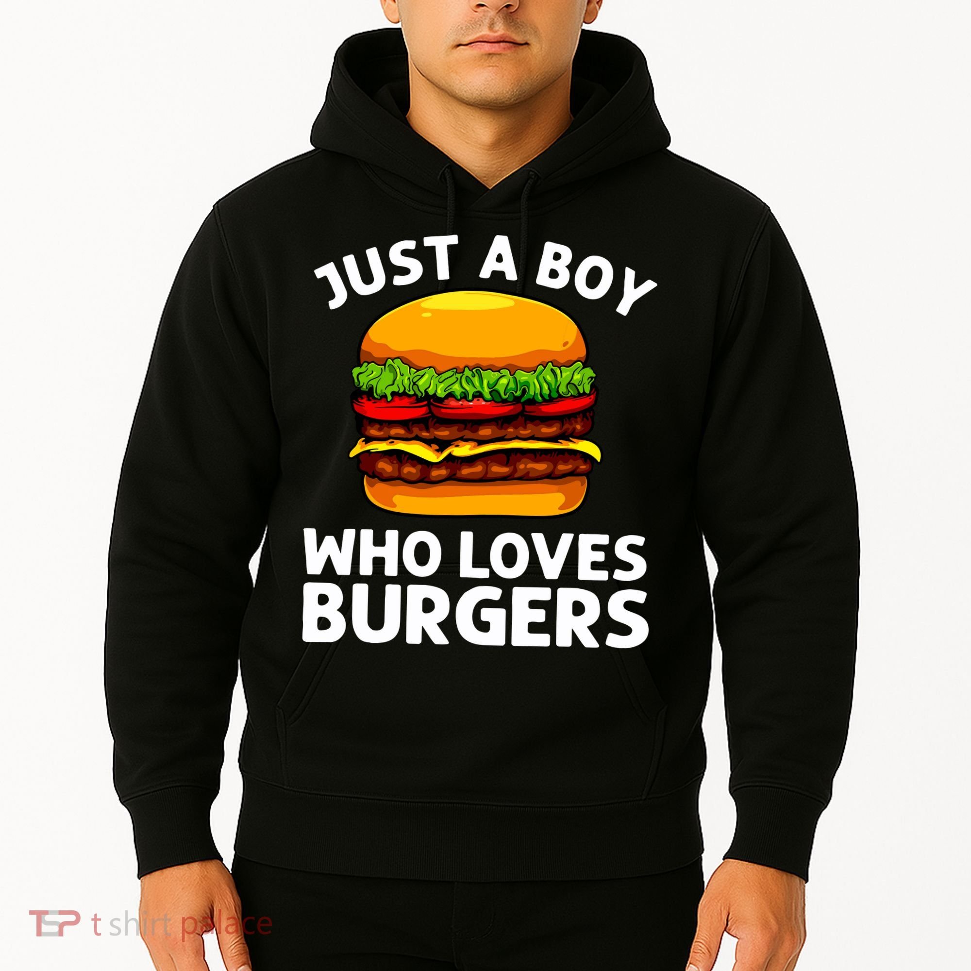 Cool Burger Art For Boy Hamburger Cheeseburger Lover Hoodie