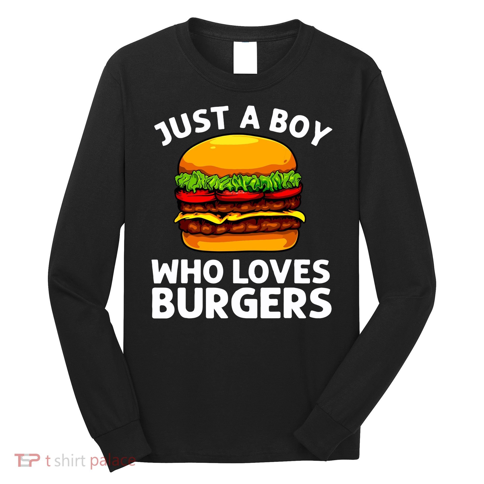 Cool Burger Art For Boy Hamburger Cheeseburger Lover Long Sleeve Shirt