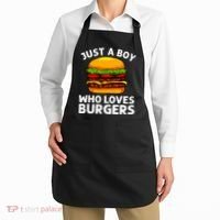 Cool Burger Art For Boy Hamburger Cheeseburger Lover Apron thumb 2