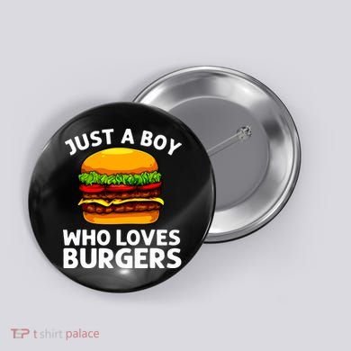Cool Burger Art For Boy Hamburger Cheeseburger Lover Button