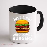 Cool Burger Art For Boy Hamburger Cheeseburger Lover Coffee Mug thumb 1