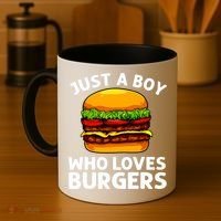 Cool Burger Art For Boy Hamburger Cheeseburger Lover Coffee Mug thumb 4