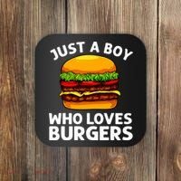 Cool Burger Art For Boy Hamburger Cheeseburger Lover Coaster thumb 0