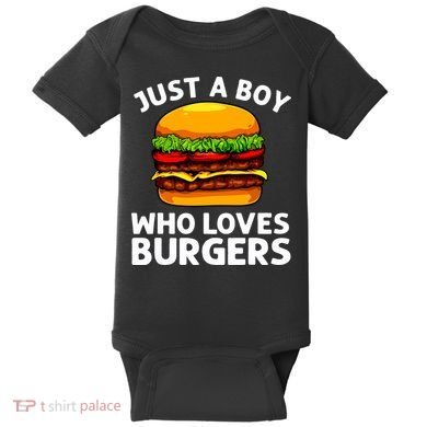 Cool Burger Art For Boy Hamburger Cheeseburger Lover Baby Bodysuit