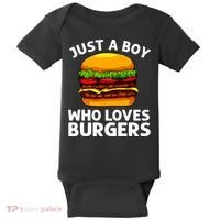 Cool Burger Art For Boy Hamburger Cheeseburger Lover Baby Bodysuit thumb 0