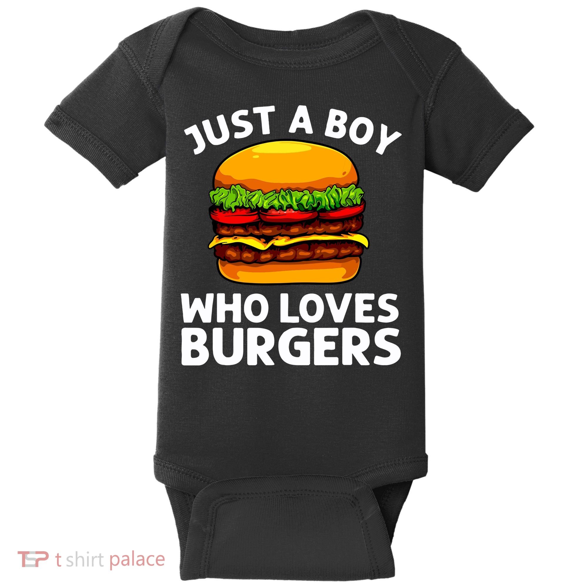 Cool Burger Art For Boy Hamburger Cheeseburger Lover Baby Bodysuit