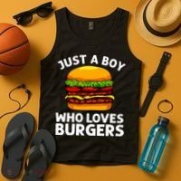 Cool Burger Art For Boy Hamburger Cheeseburger Lover Tank Top thumb 4
