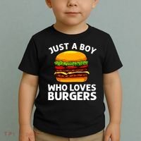 Cool Burger Art For Boy Hamburger Cheeseburger Lover Toddler T-Shirt thumb 2