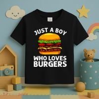Cool Burger Art For Boy Hamburger Cheeseburger Lover Toddler T-Shirt thumb 3