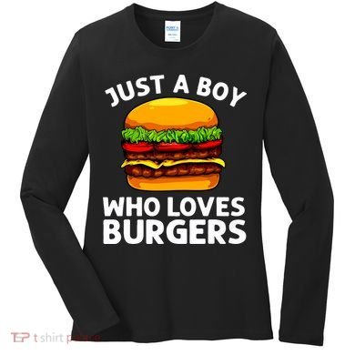 Cool Burger Art For Boy Hamburger Cheeseburger Lover Women's Long Sleeve Shirt