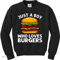 Cool Burger Art For Boy Hamburger Cheeseburger Lover Kids Sweatshirt thumb 0