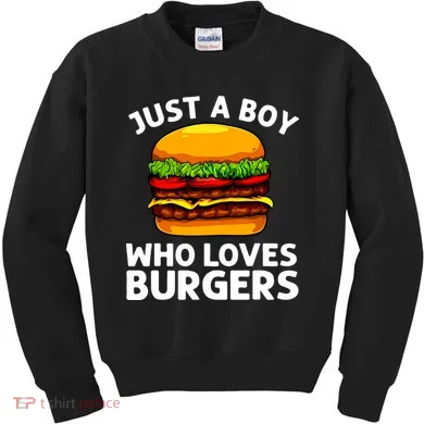 Cool Burger Art For Boy Hamburger Cheeseburger Lover Kids Sweatshirt