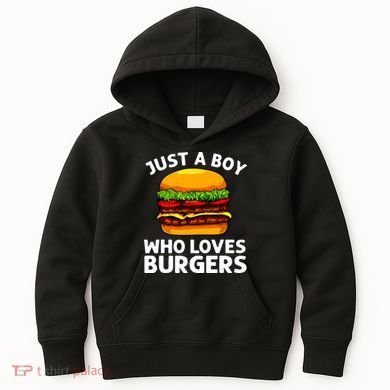Cool Burger Art For Boy Hamburger Cheeseburger Lover Kids Hoodie