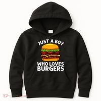 Cool Burger Art For Boy Hamburger Cheeseburger Lover Kids Hoodie thumb 0