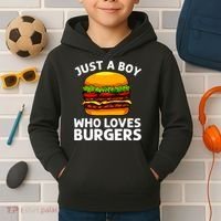 Cool Burger Art For Boy Hamburger Cheeseburger Lover Kids Hoodie thumb 2