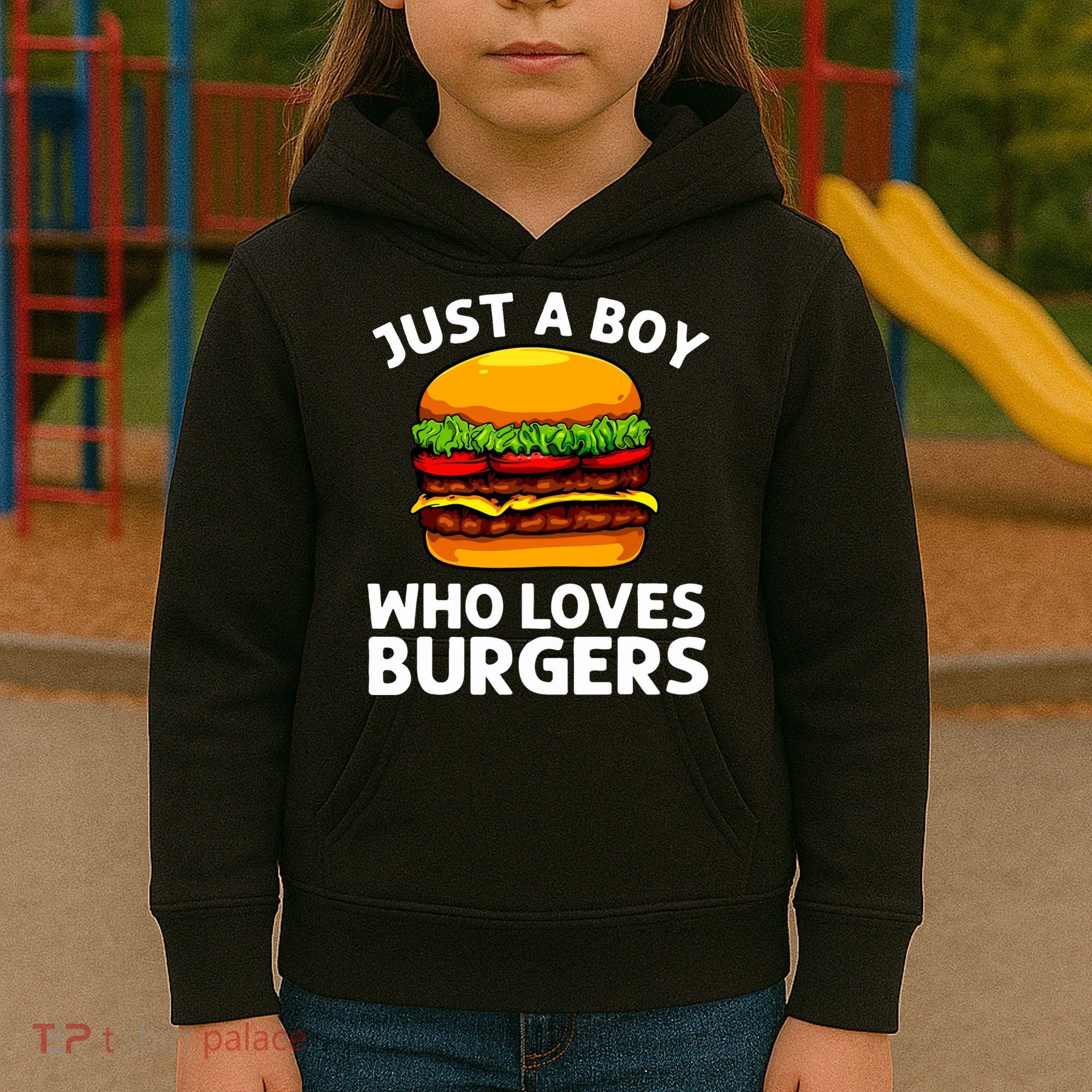 Cool Burger Art For Boy Hamburger Cheeseburger Lover Kids Hoodie