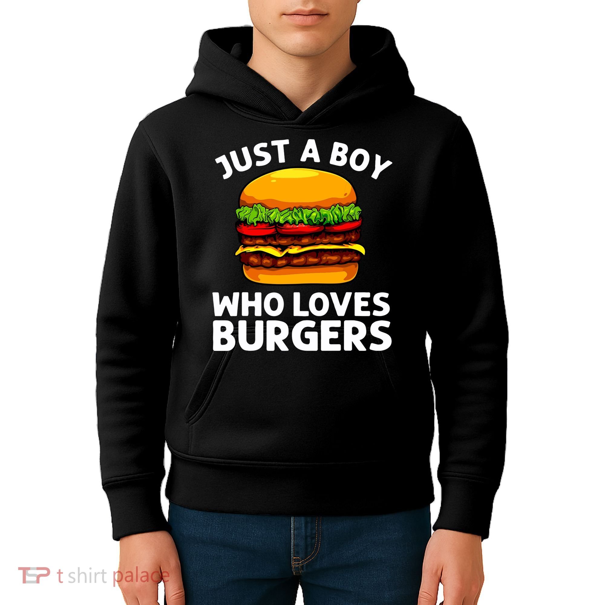 Cool Burger Art For Boy Hamburger Cheeseburger Lover Kids Hoodie