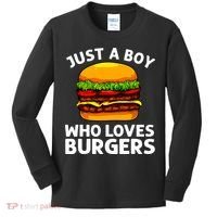 Cool Burger Art For Boy Hamburger Cheeseburger Lover Kids Long Sleeve Shirt thumb 0