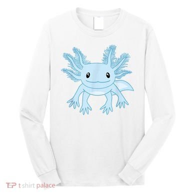 Cute Blue Axolotl Kawaii Aesthetic Axolotls Long Sleeve Shirt