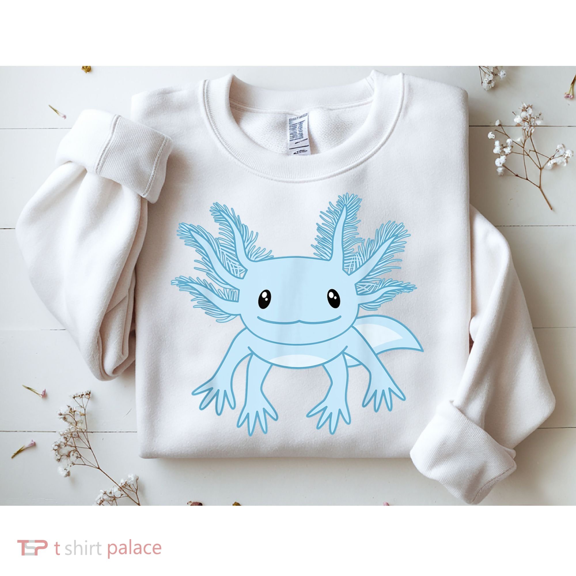 Cute Blue Axolotl Kawaii Aesthetic Axolotls Sweatshirt