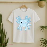 Cute Blue Axolotl Kawaii Aesthetic Axolotls T-Shirt thumb 2