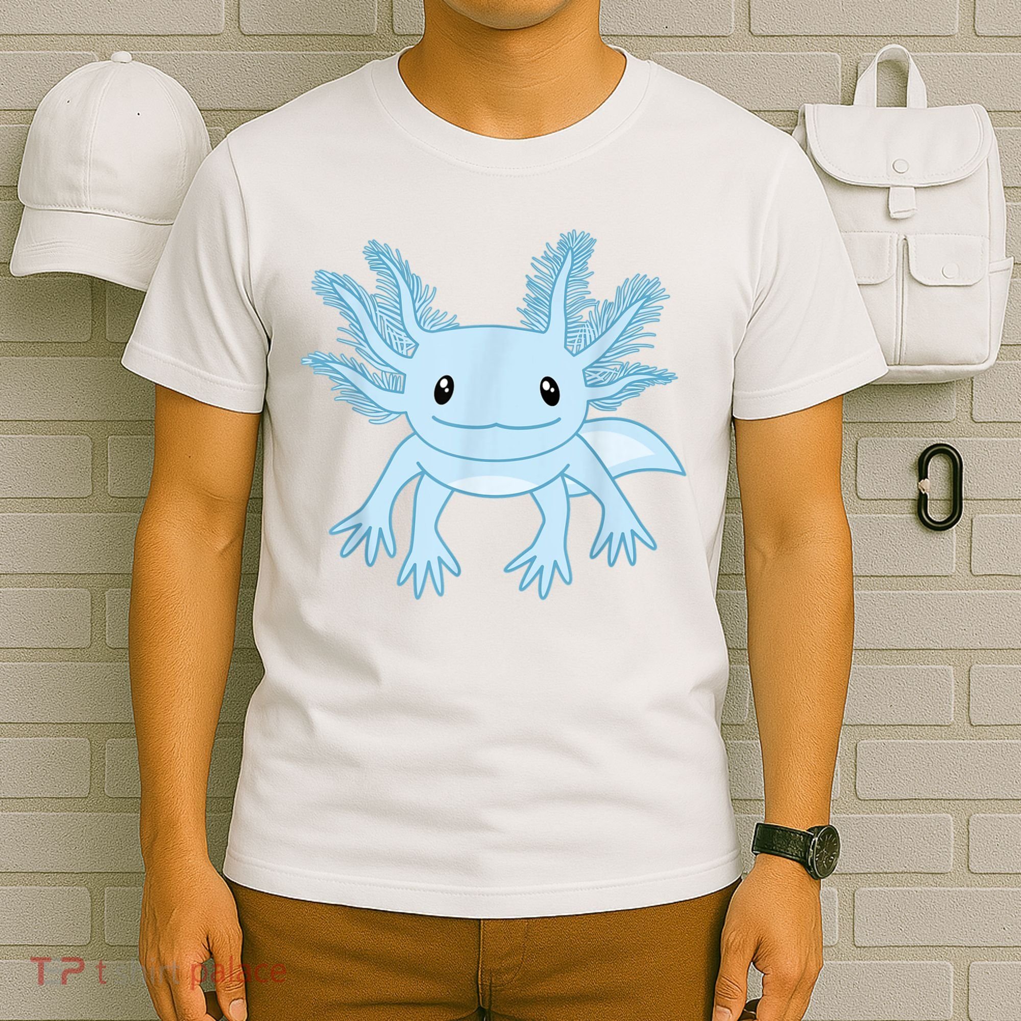 Cute Blue Axolotl Kawaii Aesthetic Axolotls T-Shirt