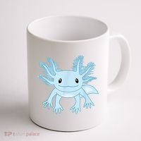 Cute Blue Axolotl Kawaii Aesthetic Axolotls Coffee Mug thumb 1