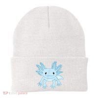 Cute Blue Axolotl Kawaii Aesthetic Axolotls Beanie thumb 0