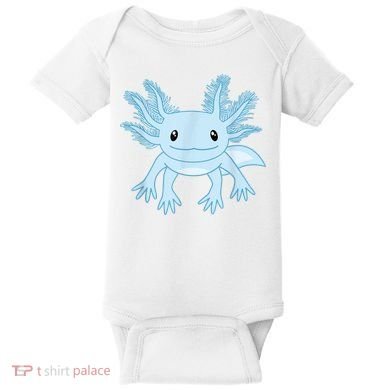 Cute Blue Axolotl Kawaii Aesthetic Axolotls Baby Bodysuit
