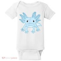 Cute Blue Axolotl Kawaii Aesthetic Axolotls Baby Bodysuit thumb 0
