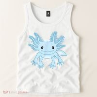 Cute Blue Axolotl Kawaii Aesthetic Axolotls Tank Top thumb 2