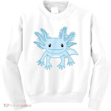 Cute Blue Axolotl Kawaii Aesthetic Axolotls Kids Sweatshirt