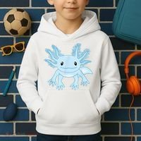 Cute Blue Axolotl Kawaii Aesthetic Axolotls Kids Hoodie thumb 2