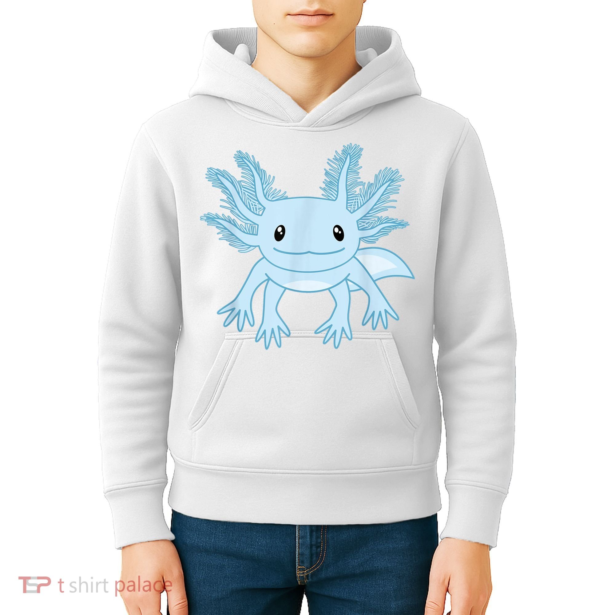Cute Blue Axolotl Kawaii Aesthetic Axolotls Kids Hoodie