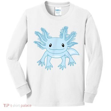 Cute Blue Axolotl Kawaii Aesthetic Axolotls Kids Long Sleeve Shirt