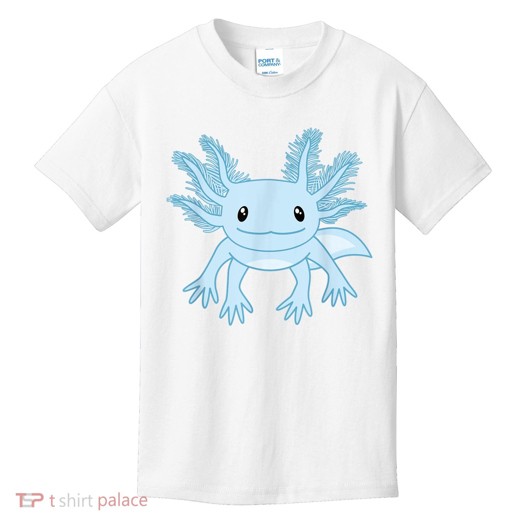 Cute Blue Axolotl Kawaii Aesthetic Axolotls Kids T-Shirt