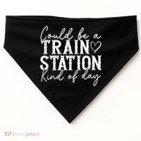 Could Be A Train Station Kinda Day USA-Made Doggie Bandana thumb 0